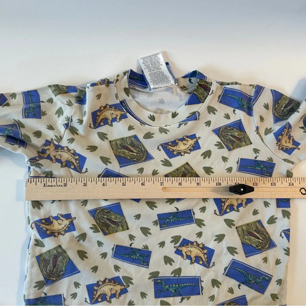 VTG BRATZ 80s 90s Dinos Geometric Long Sleeve‎ Shirt Unisex Kids 7